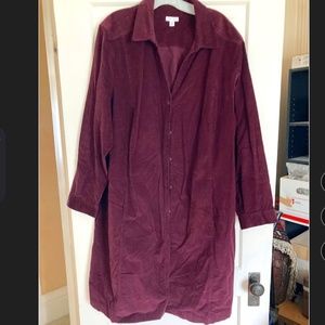 J Jill Corduroy Coat Dress 4x